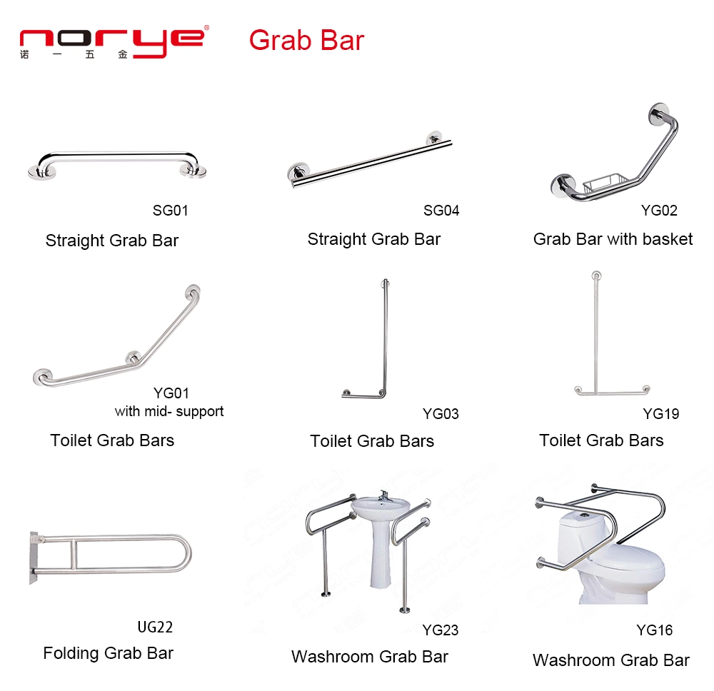 in Stock Bathroom Handle Stainless Steel 304 Grab Bar Shower Wall Mounted Satin Assemble